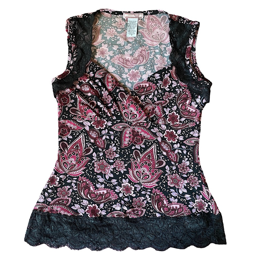 Y2K Floral Lace Tank Top